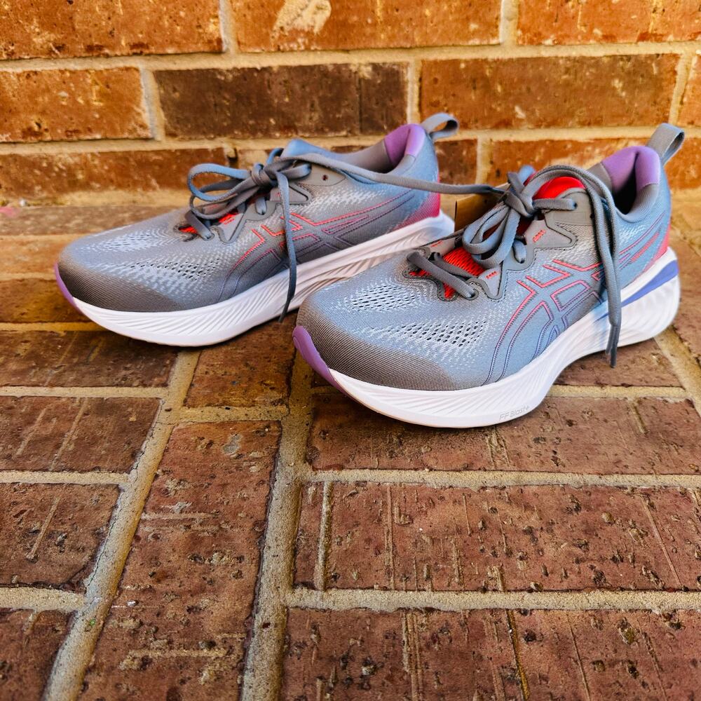 Woman's Basics Grey and White Athletic Running Sneakers - Picture 2 of 6